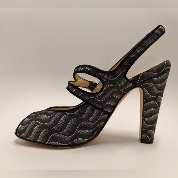 New Designer Sarah Flint Jacquard Pumps - Picture 6 of 9